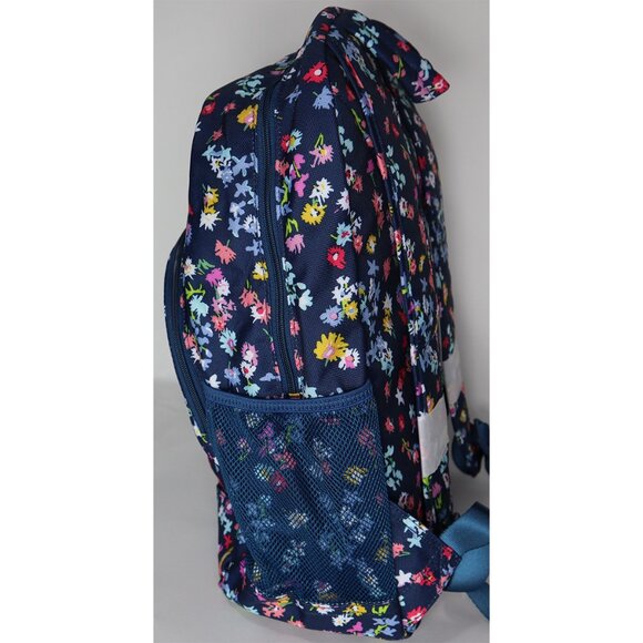 Vera Bradley SCATTERED WILDFLOWERS Lighten Up Essential Backpack School Bag New - Picture 3 of 5